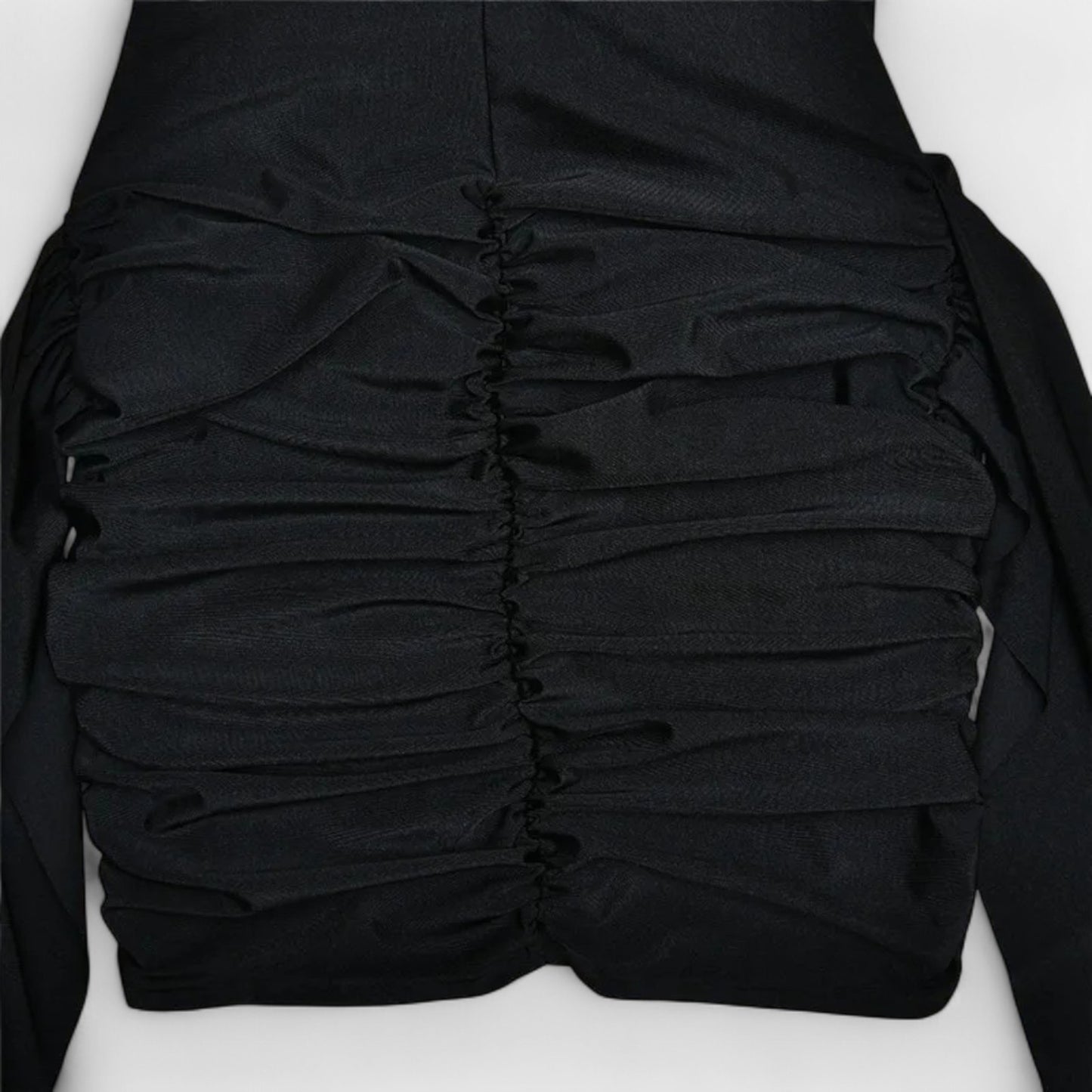 Masimon | Women's Mini-Sleeve Dress with High Neck – Elegant Ruched Design