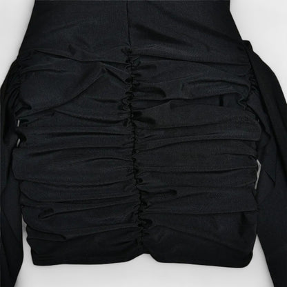 Masimon | Women's Mini-Sleeve Dress with High Neck – Elegant Ruched Design