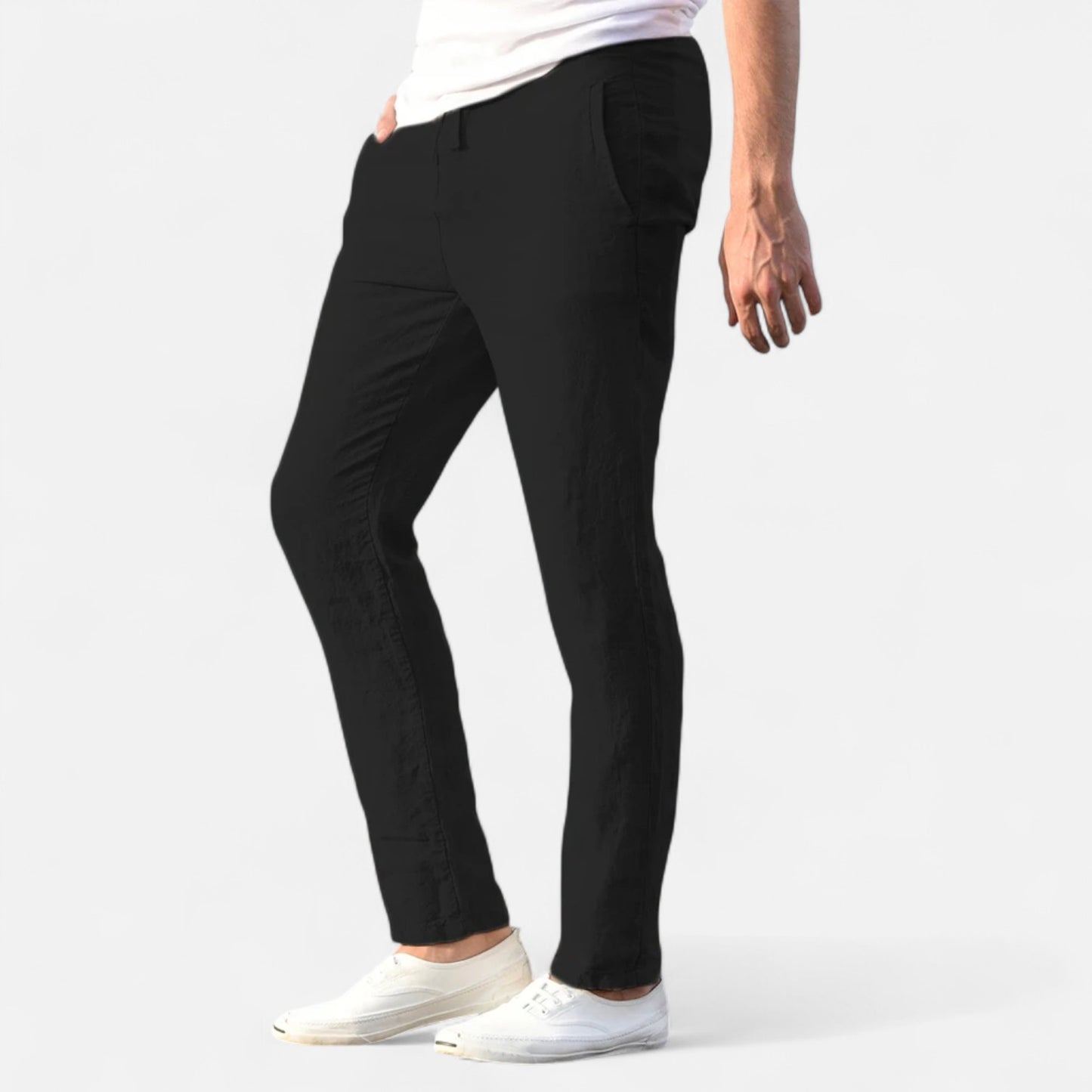 Masimon | Men’s Cotton‑Linen Autumn Trousers – Breathable Straight‑Leg Pants with Elastic Waist