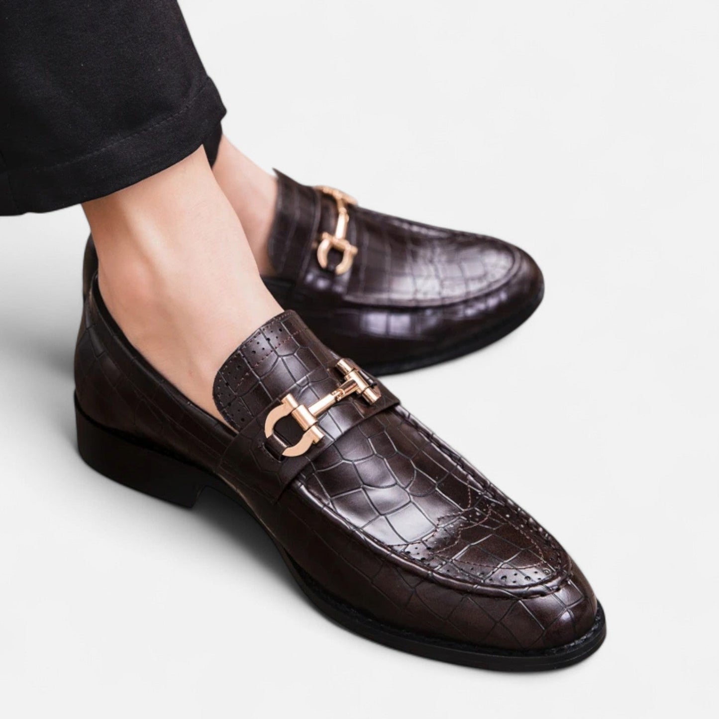 Masimon | Men’s Patent‑Leather Pointed Slip‑On Loafers – Sophisticated Business‑Casual Footwear