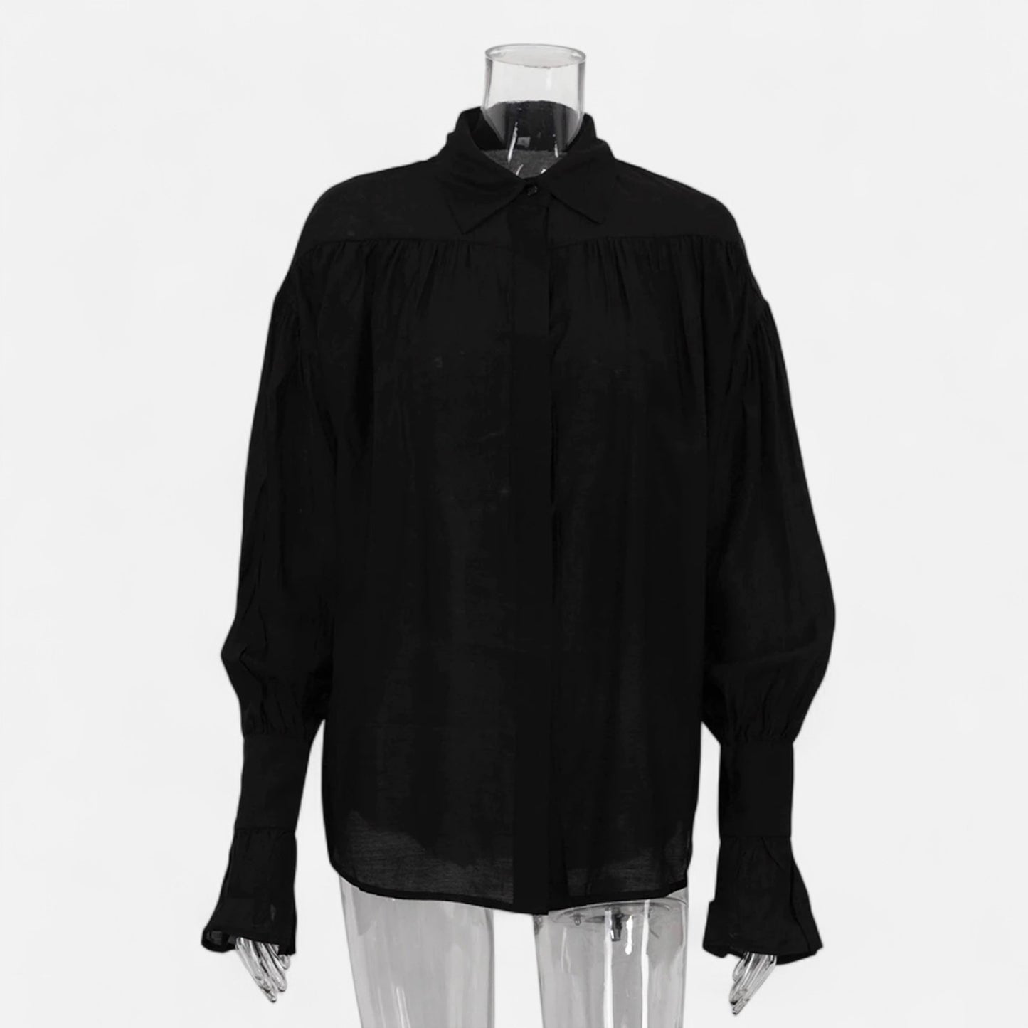 Masimon | Women’s Long‑Sleeve Turn‑Down Collar Blouse – Lightweight Breathable Fabric, Casual‑Chic Styling