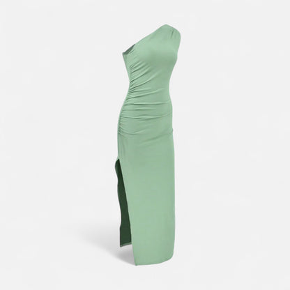 Masimon | Women's Maxi Dress – Irregular Ruched Design, Elegant Luxury for Party & Club