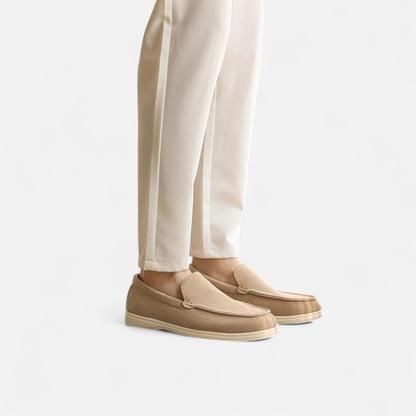 Masimon | Men’s Thick‑Sole Leather Trainers – British‑Style Low‑Top Casual Sneakers