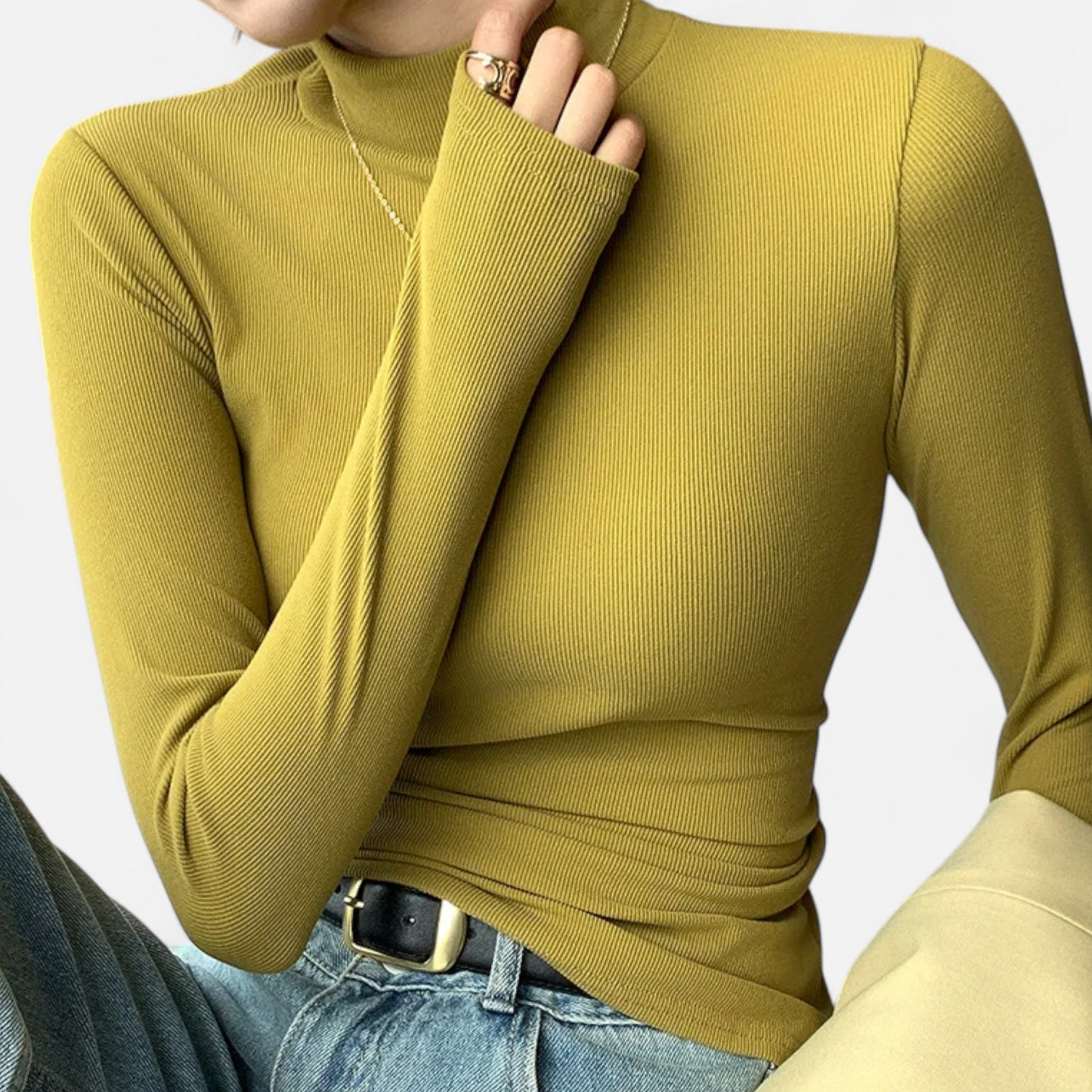 Masimon | Women’s Long Sleeve Sweater – Mid Neck Heritage Style