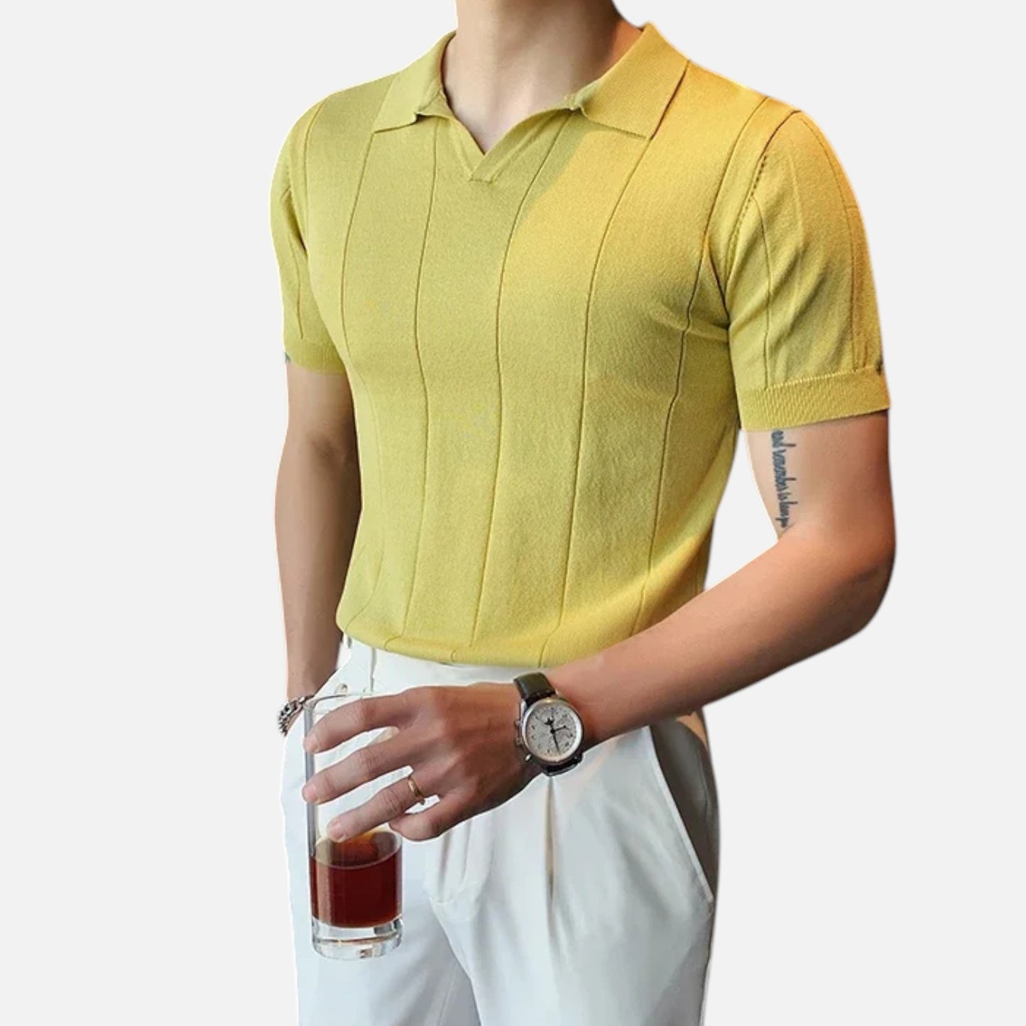 Masimon | Men’s Knitted Polo Shirt – Short‑Sleeve Summer Casual with Versatile Texture & Collar