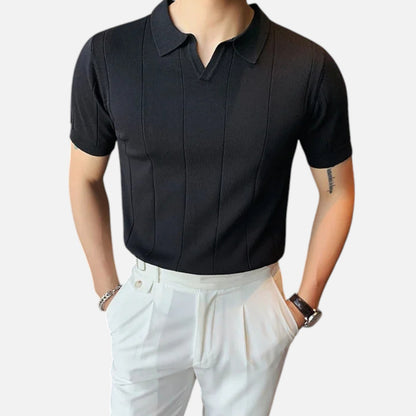 Masimon | Men’s Knitted Polo Shirt – Short‑Sleeve Summer Casual with Versatile Texture & Collar