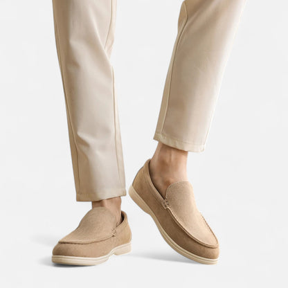 Masimon | Men’s Thick‑Sole Leather Trainers – British‑Style Low‑Top Casual Sneakers