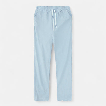 Masimon | Men’s Cotton‑Linen Autumn Trousers – Breathable Straight‑Leg Pants with Elastic Waist