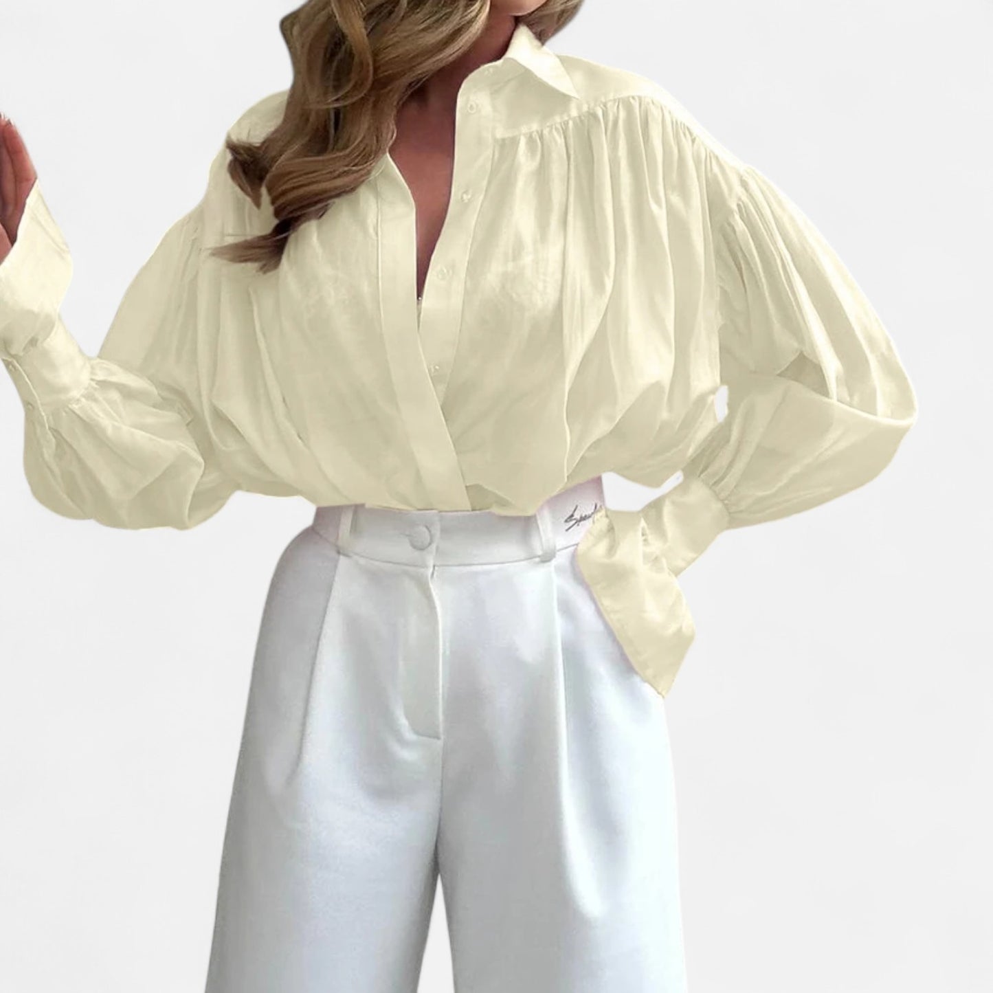 Masimon | Women’s Long‑Sleeve Turn‑Down Collar Blouse – Lightweight Breathable Fabric, Casual‑Chic Styling