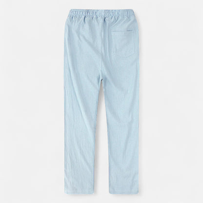 Masimon | Men’s Cotton‑Linen Autumn Trousers – Breathable Straight‑Leg Pants with Elastic Waist