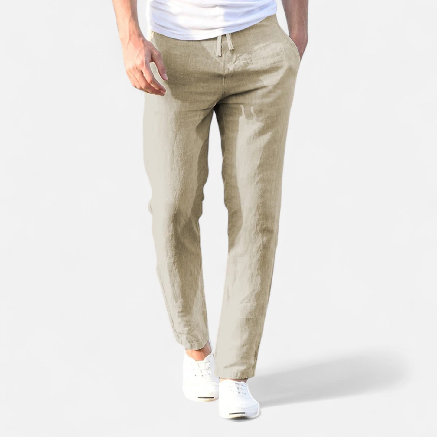 Masimon | Men’s Cotton‑Linen Autumn Trousers – Breathable Straight‑Leg Pants with Elastic Waist