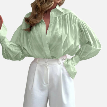 Masimon | Women’s Long‑Sleeve Turn‑Down Collar Blouse – Lightweight Breathable Fabric, Casual‑Chic Styling