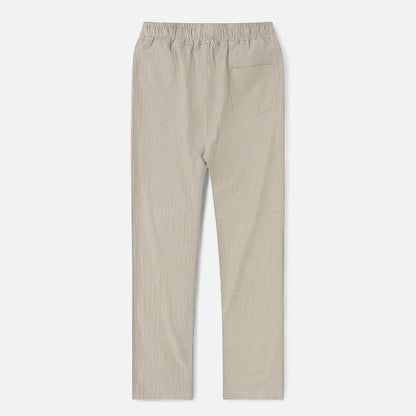 Masimon | Men’s Cotton‑Linen Autumn Trousers – Breathable Straight‑Leg Pants with Elastic Waist