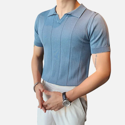 Masimon | Men’s Knitted Polo Shirt – Short‑Sleeve Summer Casual with Versatile Texture & Collar