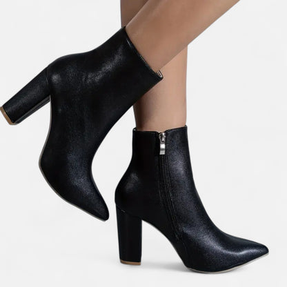 Masimon | Women’s Chelsea Boots – Point Toe Chunky Heel Elegance