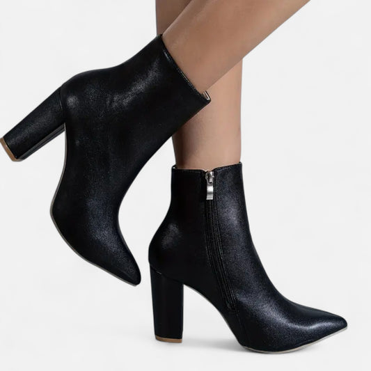 Masimon | Women’s Chelsea Boots – Point Toe Chunky Heel Elegance