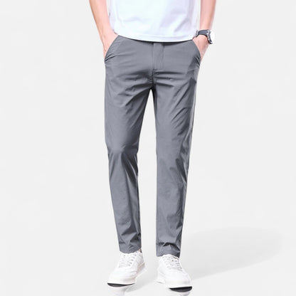 Masimon | Men’s Straight‑Leg Casual Suit Trousers – Elastic Waistband, Smart Everyday Comfort