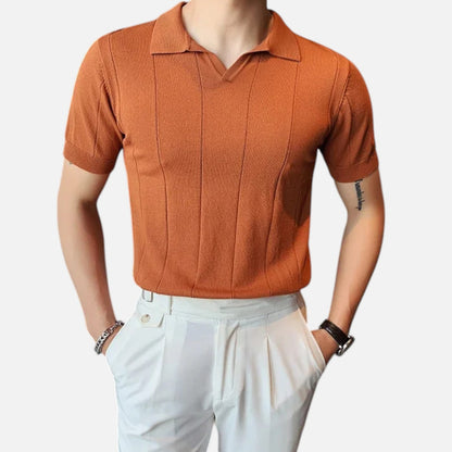 Masimon | Men’s Knitted Polo Shirt – Short‑Sleeve Summer Casual with Versatile Texture & Collar
