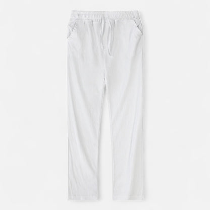 Masimon | Men’s Cotton‑Linen Autumn Trousers – Breathable Straight‑Leg Pants with Elastic Waist
