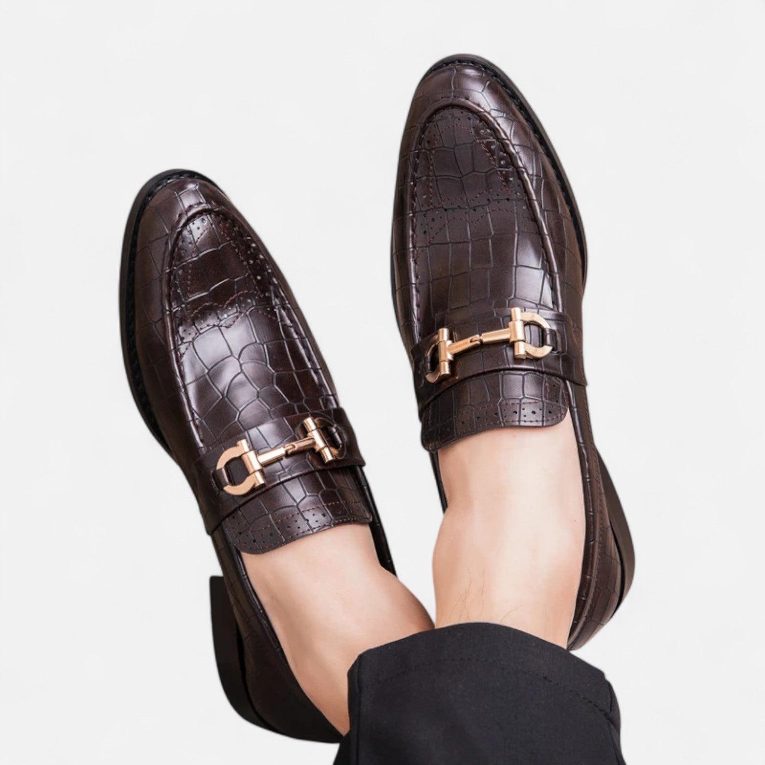Masimon | Men’s Patent‑Leather Pointed Slip‑On Loafers – Sophisticated Business‑Casual Footwear