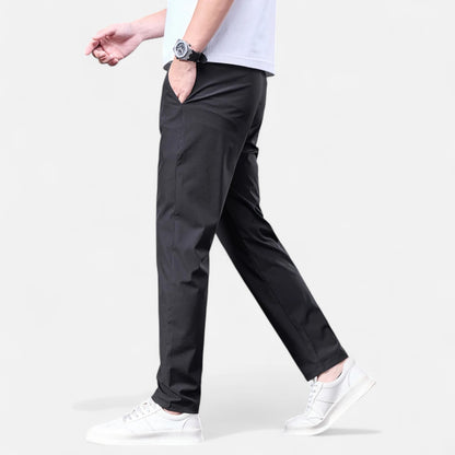 Masimon | Men’s Straight‑Leg Casual Suit Trousers – Elastic Waistband, Smart Everyday Comfort
