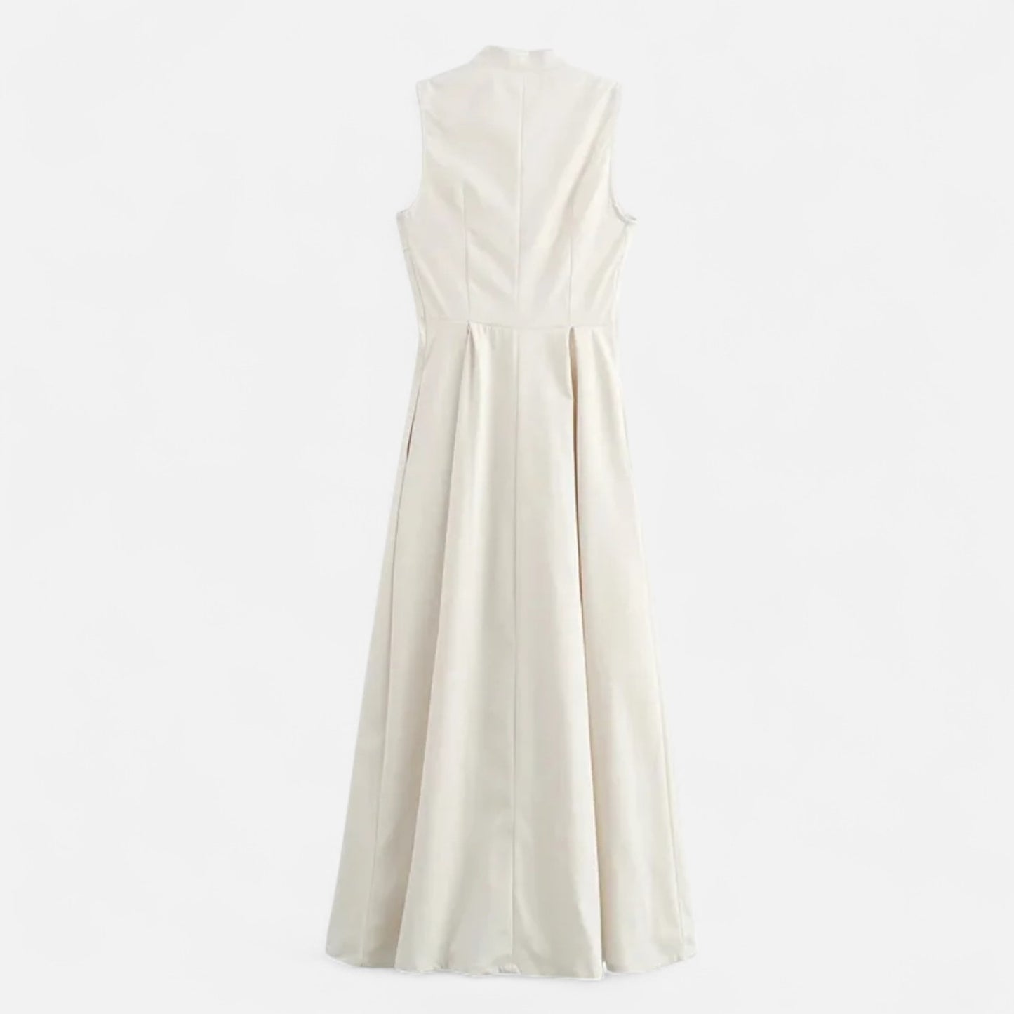 Masimon | Women’s Pleated Zipped Midi Dress – Sleeveless Bodycon Summer Party Dress