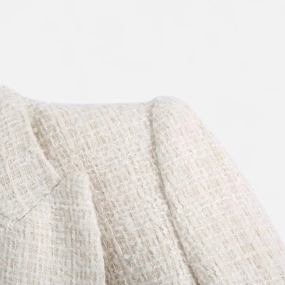 Masimon | Women’s Tweed Blazer – Vintage Double-Breasted Elegance