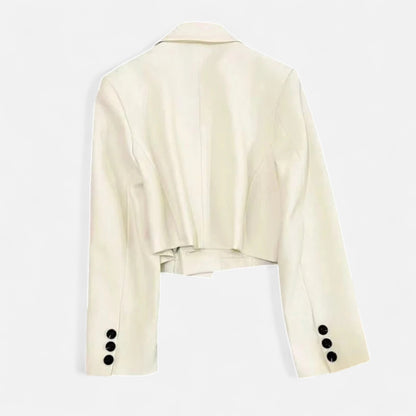 Masimon | Women’s Cropped Blazer – Notched Collar Elegance