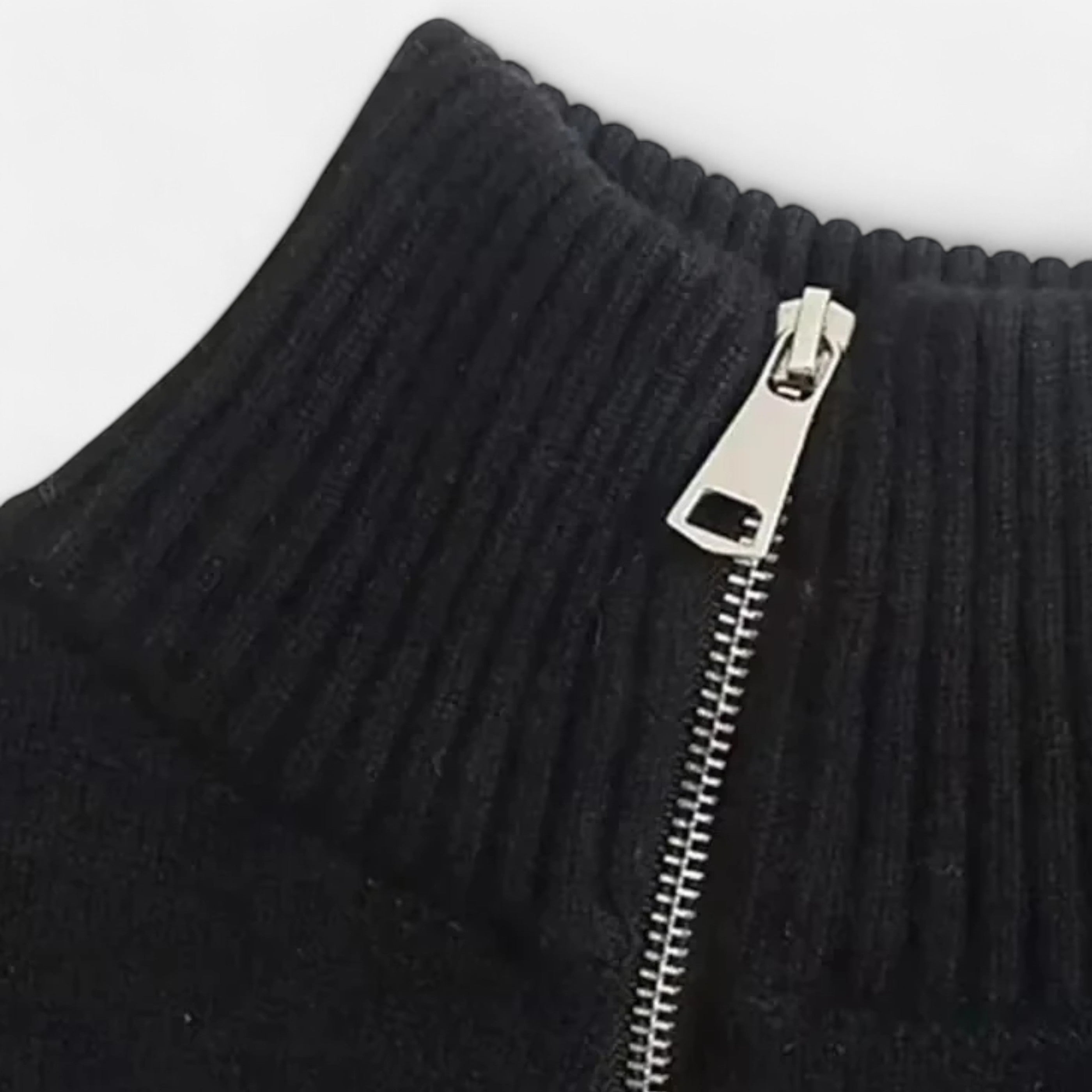 Masimon | Women’s Zip-Up Sweater – Vintage Stripe Elegance