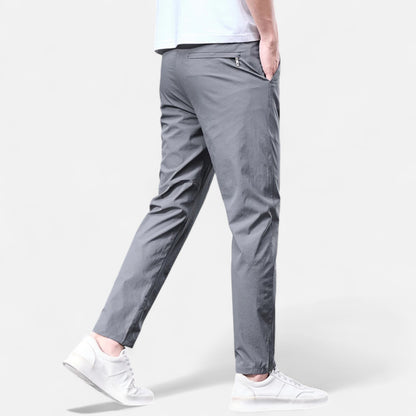 Masimon | Men’s Straight‑Leg Casual Suit Trousers – Elastic Waistband, Smart Everyday Comfort