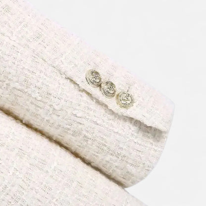 Masimon | Women’s Tweed Blazer – Vintage Double-Breasted Elegance