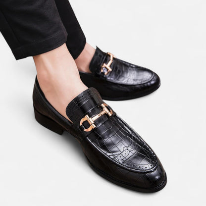 Masimon | Men’s Patent‑Leather Pointed Slip‑On Loafers – Sophisticated Business‑Casual Footwear
