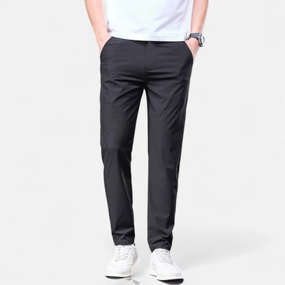 Masimon | Men’s Straight‑Leg Casual Suit Trousers – Elastic Waistband, Smart Everyday Comfort