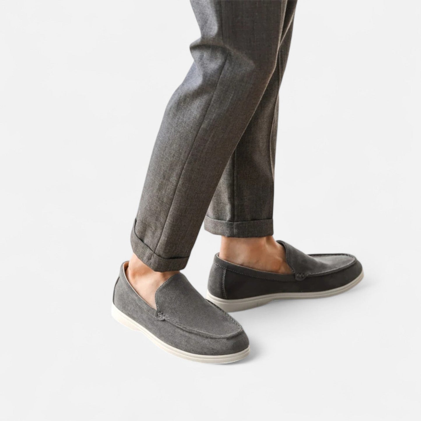 Masimon | Men’s Thick‑Sole Leather Trainers – British‑Style Low‑Top Casual Sneakers