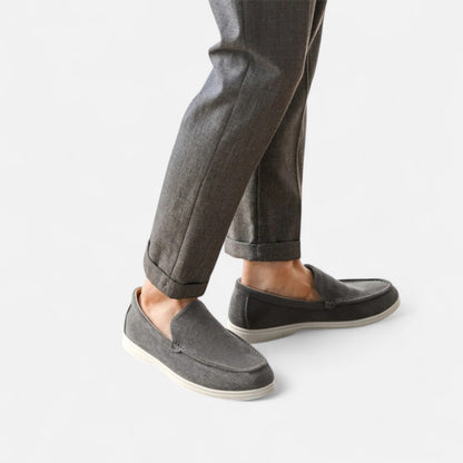 Masimon | Men’s Thick‑Sole Leather Trainers – British‑Style Low‑Top Casual Sneakers