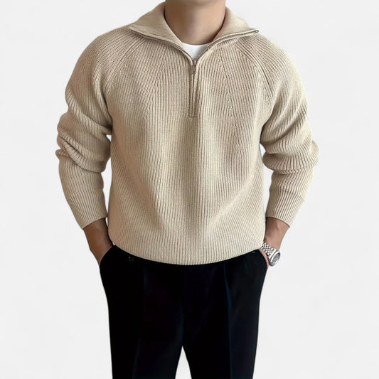 Masimon | Men’s Knit Sweater – Full-Zip Thick Heritage Style