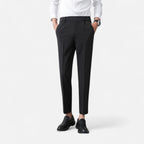 Masimon | Men’s Slim Straight Wrinkle‑Free Dress Trousers – Casual Suit Pants with Elastic Comfort Waistband