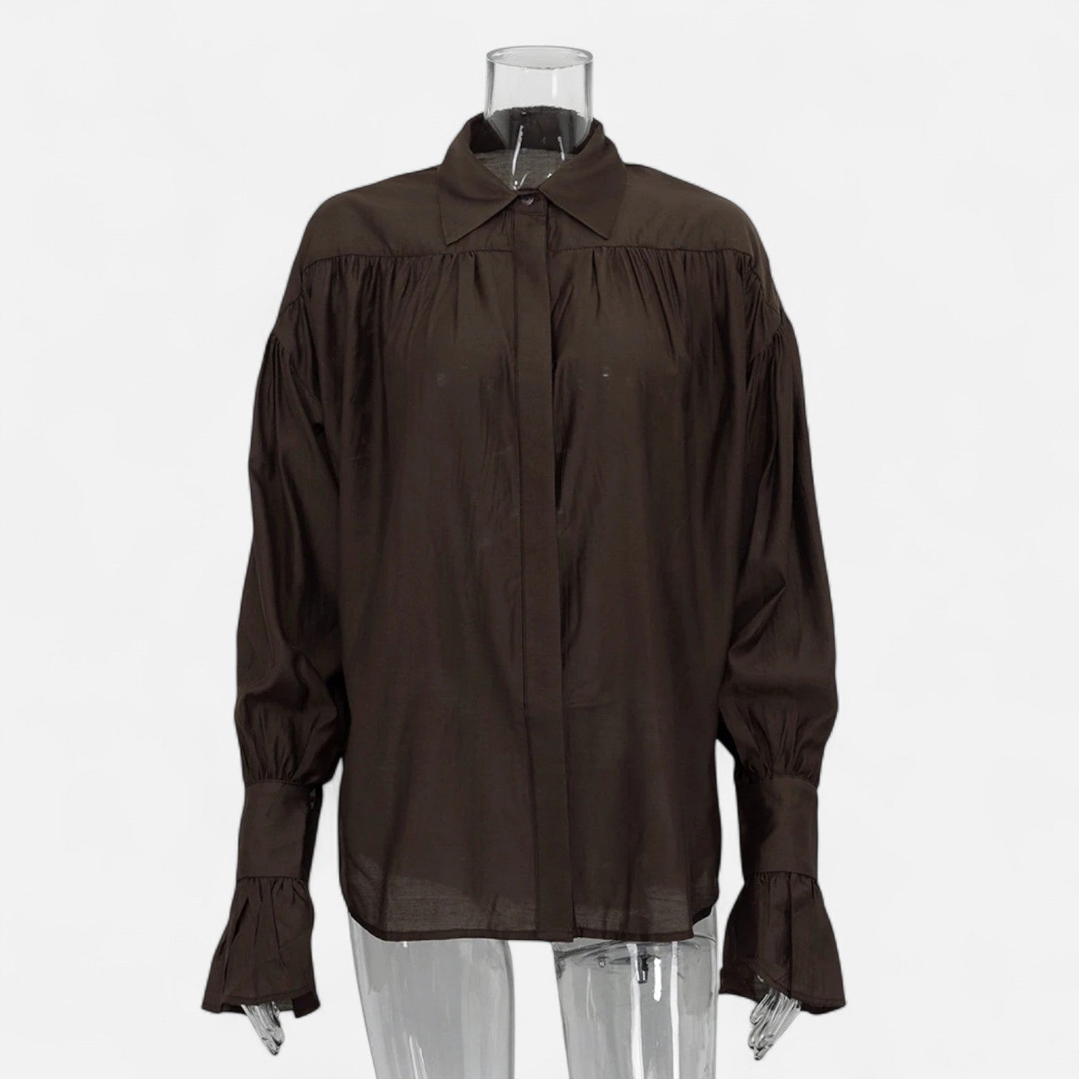 Masimon | Women’s Long‑Sleeve Turn‑Down Collar Blouse – Lightweight Breathable Fabric, Casual‑Chic Styling