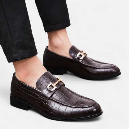Masimon | Men’s Patent‑Leather Pointed Slip‑On Loafers – Sophisticated Business‑Casual Footwear