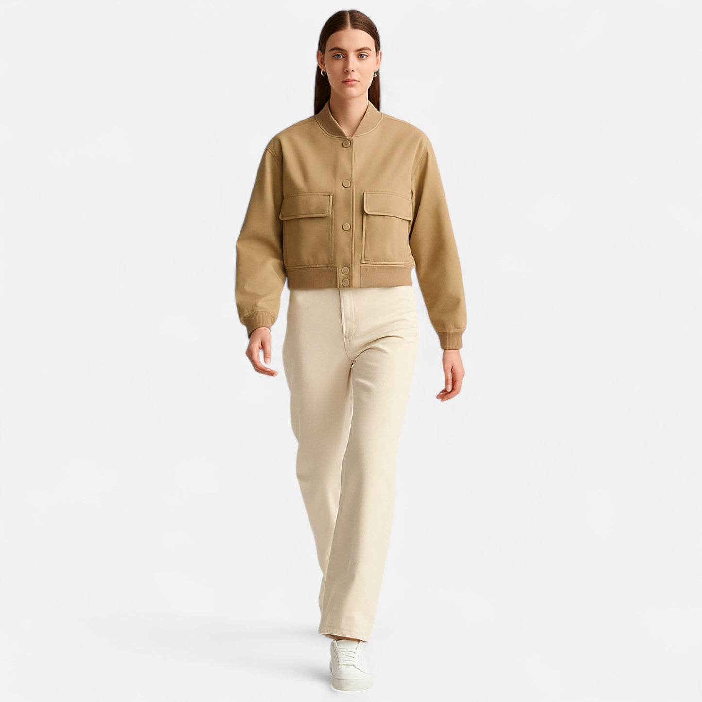 Masimon | Women’s Bomber Jacket – Heritage Solid Elegance
