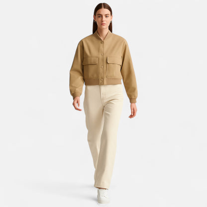 Masimon | Women’s Bomber Jacket – Heritage Solid Elegance