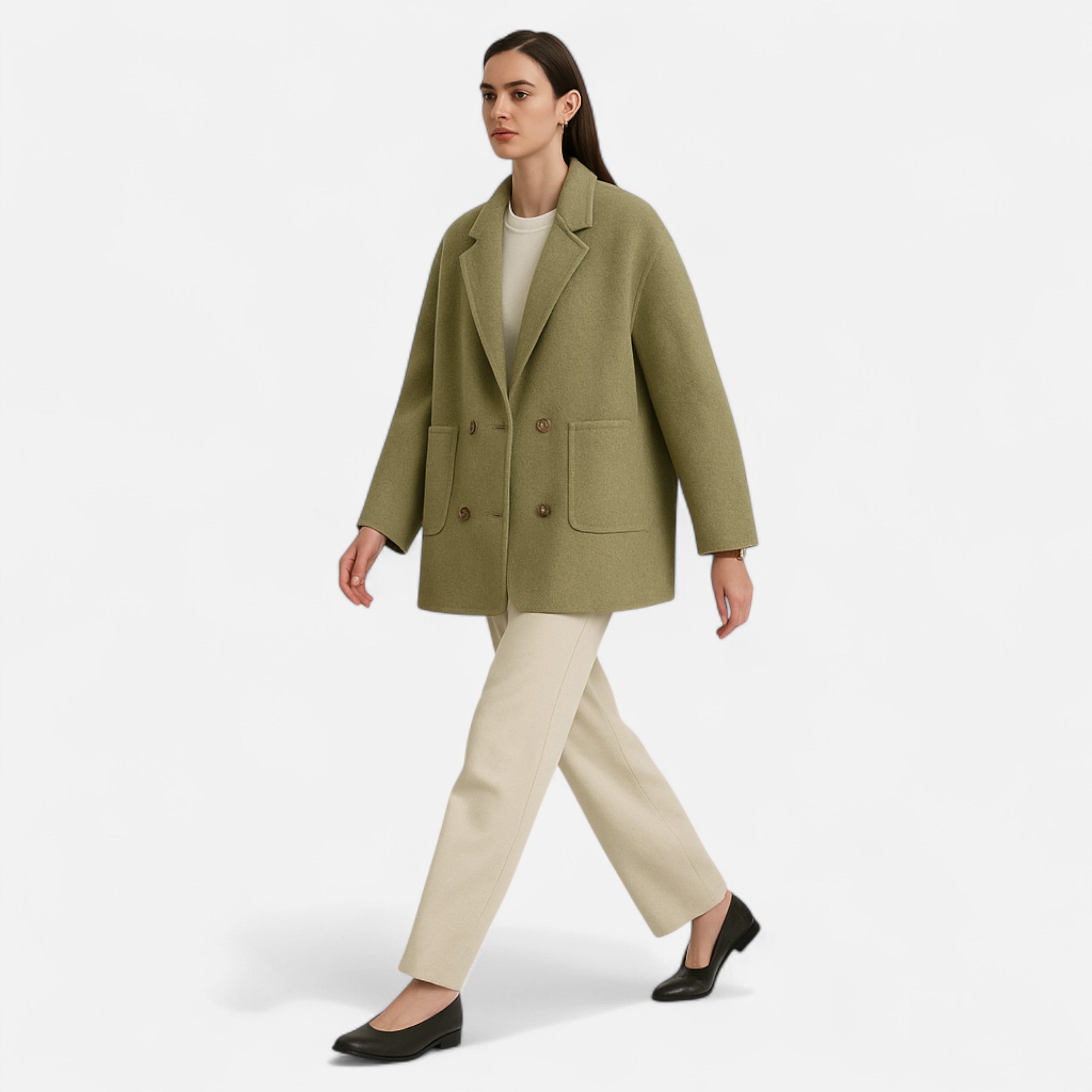 Masimon | Women’s Double-Sided Coat – Classic Woollen Timeless Style