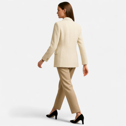 Masimon | Women’s Tweed Blazer – Vintage Double-Breasted Elegance