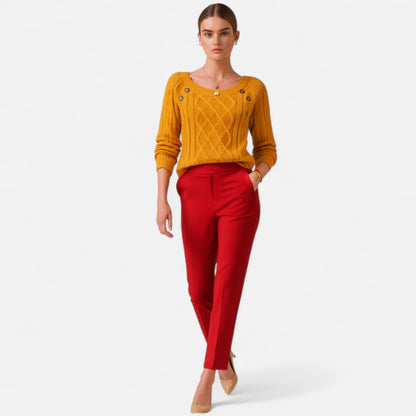 Masimon | Women’s Pencil Trousers – High-Waist Heritage Elegance