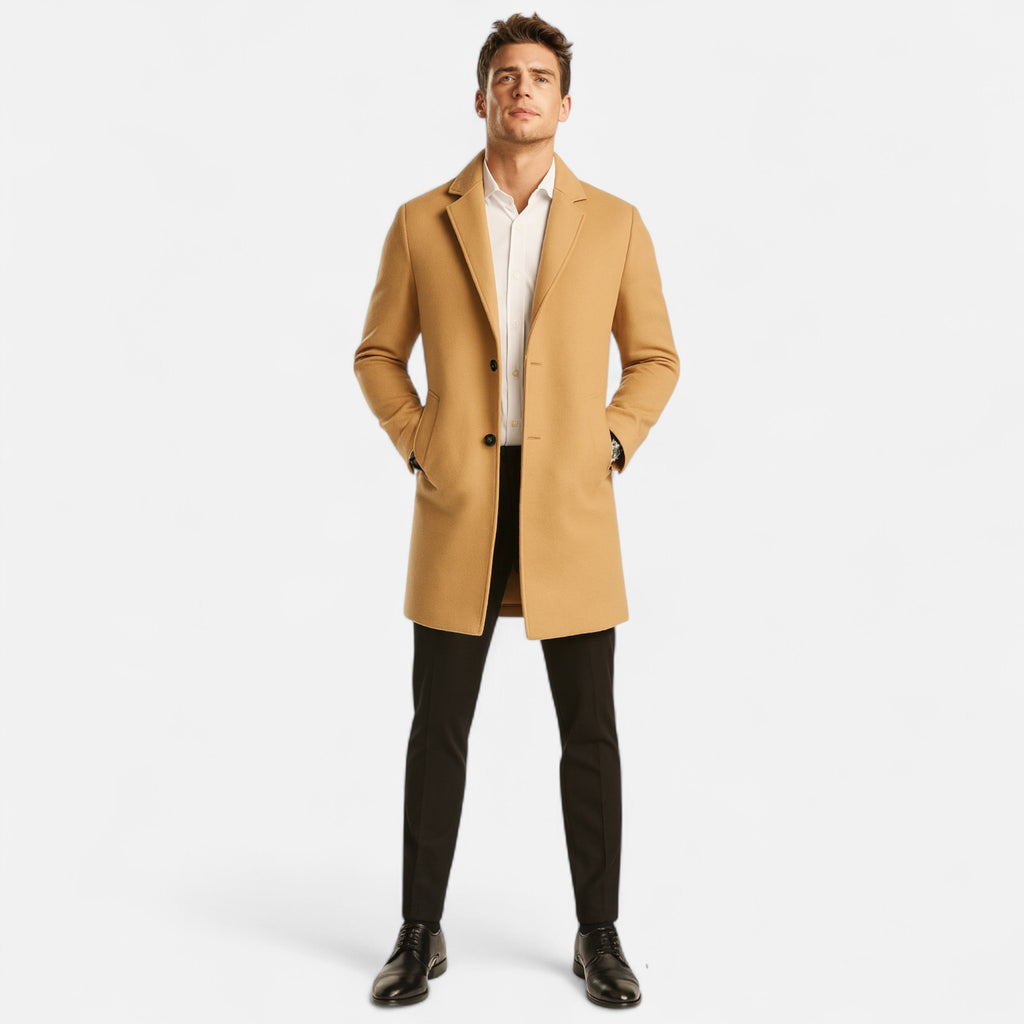Masimon | Men’s Long Coat – Wool Blend Pure Elegance