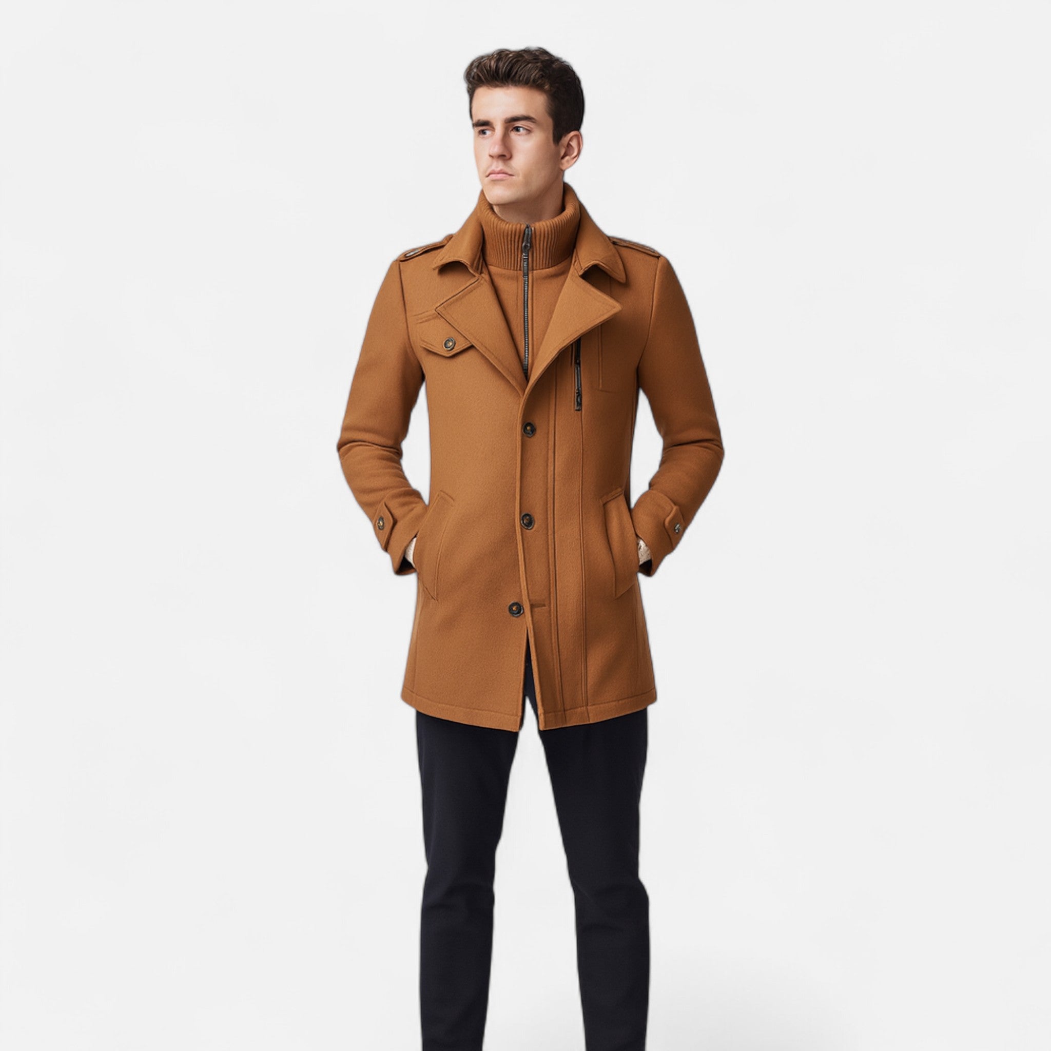 Masimon | Men’s Wool Trench Coat – Timeless Heritage Elegance