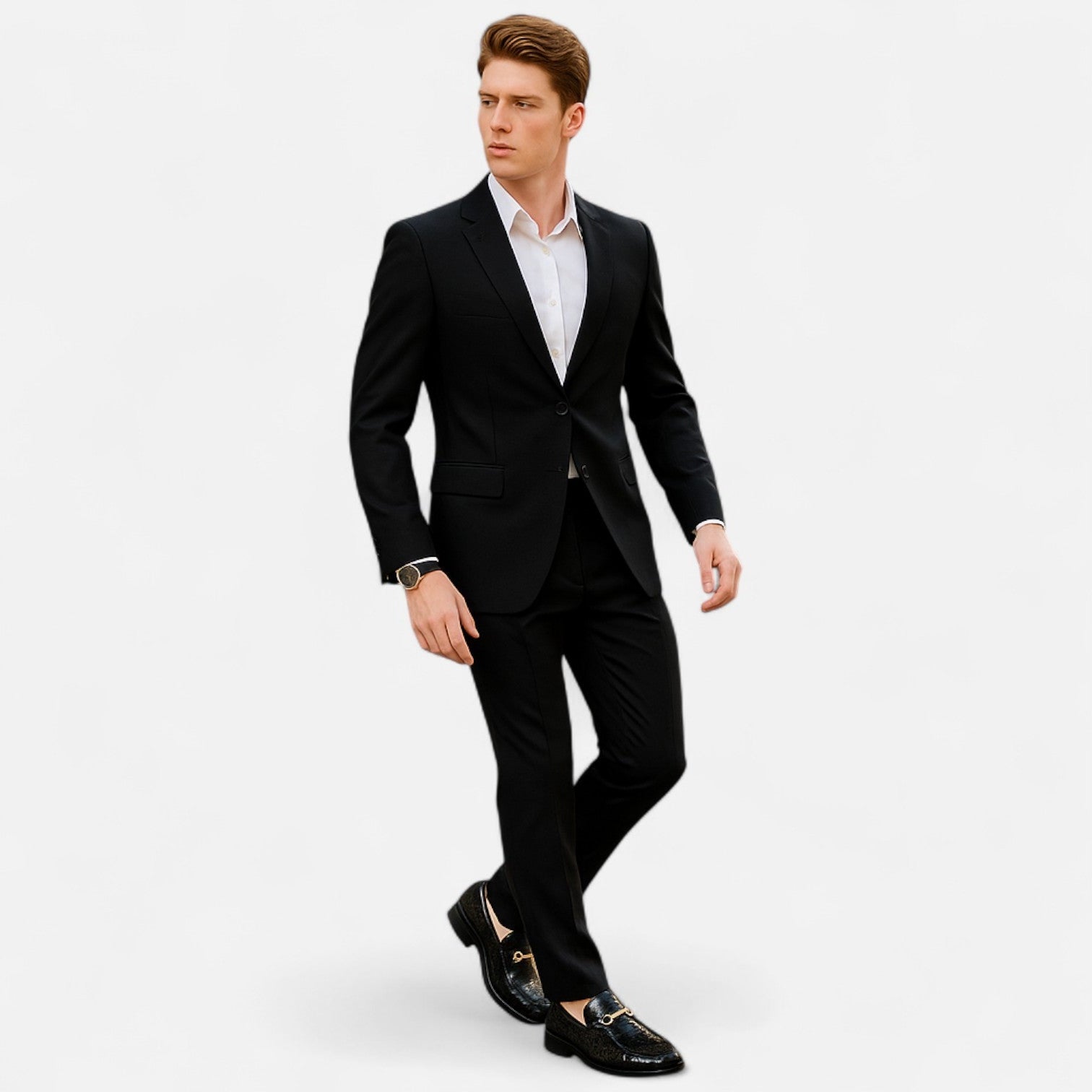 Masimon | Men’s Patent‑Leather Pointed Slip‑On Loafers – Sophisticated Business‑Casual Footwear