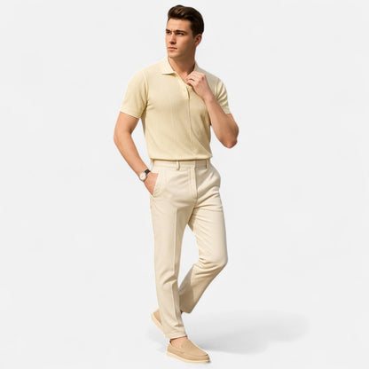 Masimon | Men’s Thick‑Sole Leather Trainers – British‑Style Low‑Top Casual Sneakers