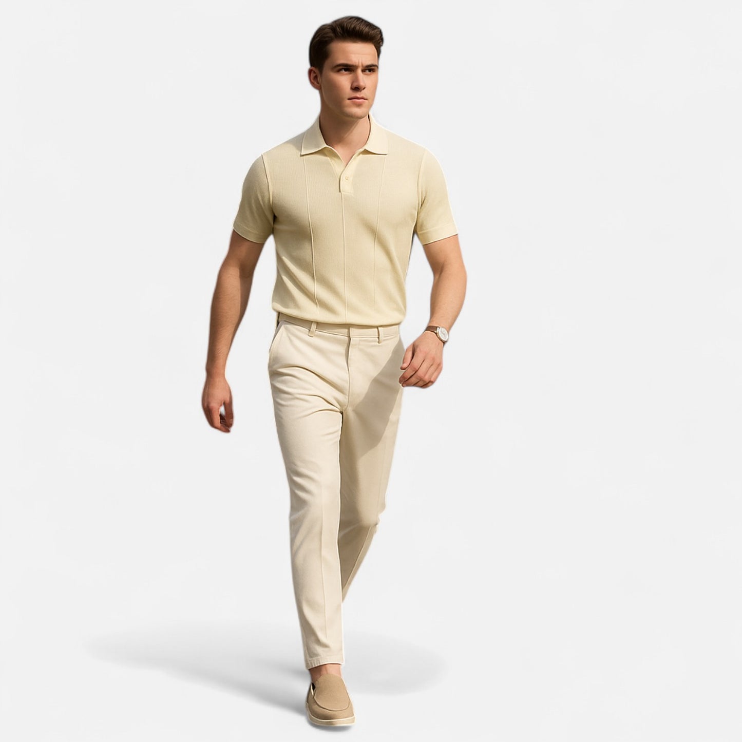 Masimon | Men’s Thick‑Sole Leather Trainers – British‑Style Low‑Top Casual Sneakers