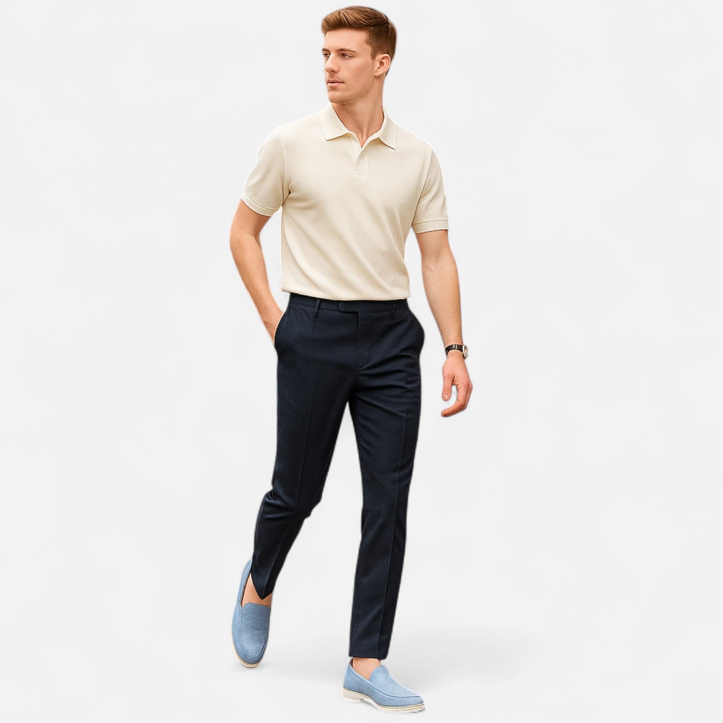 Masimon | Men’s Suede Moccasin Loafers – Lightweight Slip‑On Round‑Toe Casual Shoes